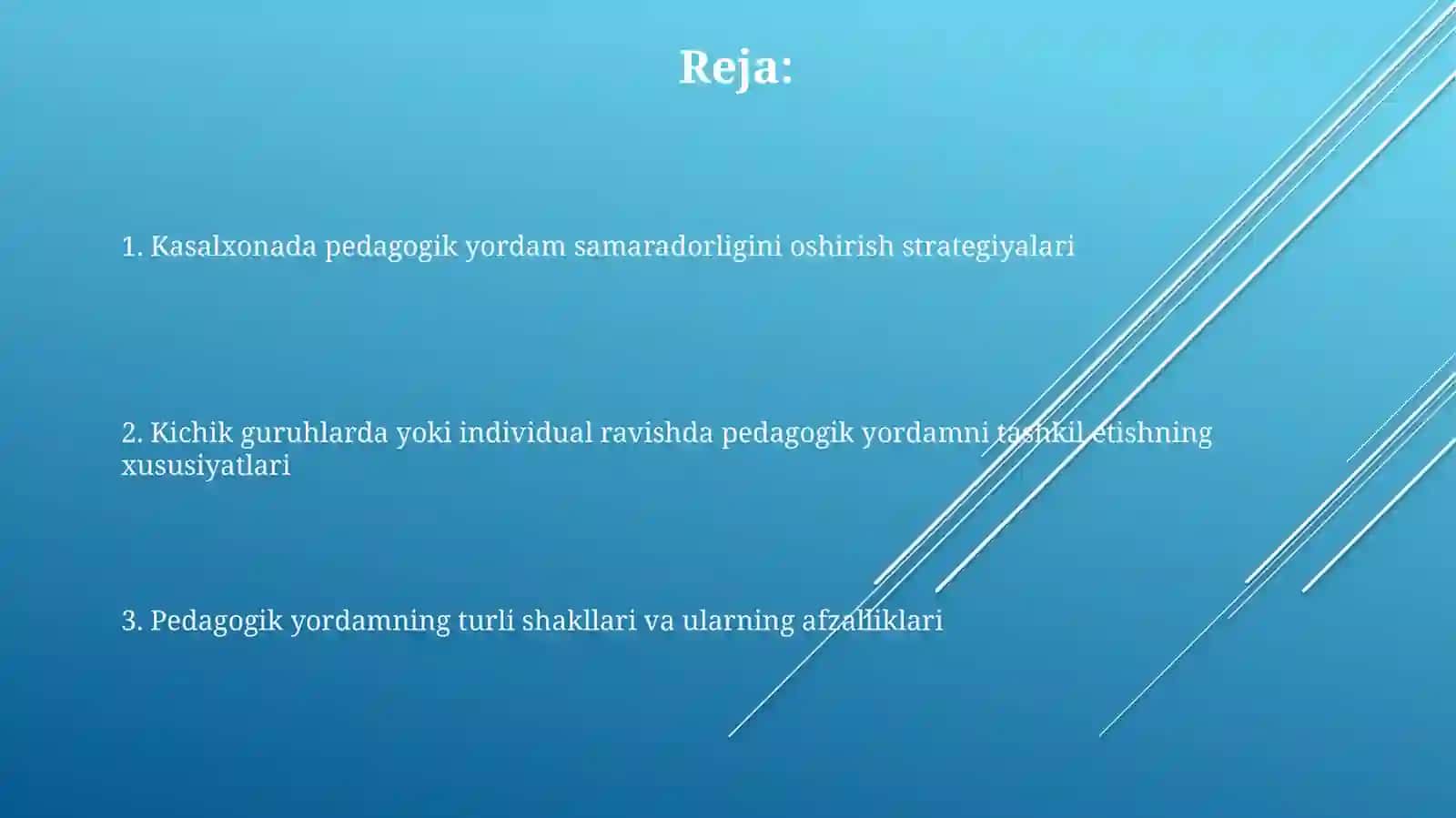 Gospital pedagogikani kichik guruhlarda yoki individual tashkil etishning xususiyatlari 2