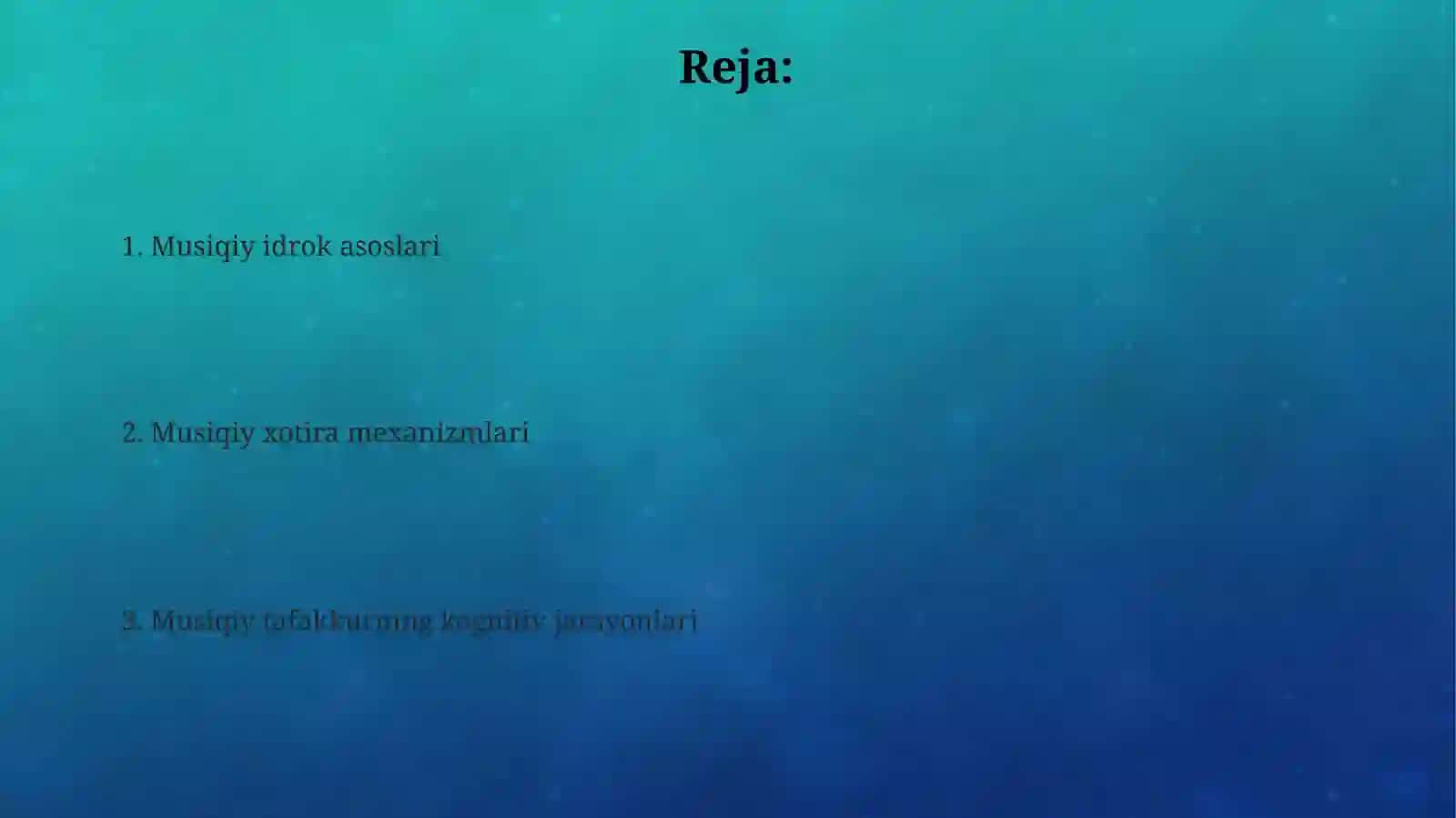 Musiqiy idrok, xotira va tafakkur 2