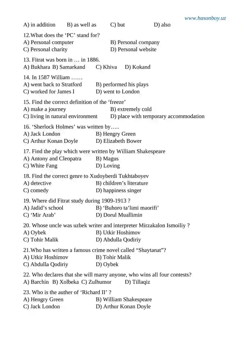 Grade 10 Final Test 4 2