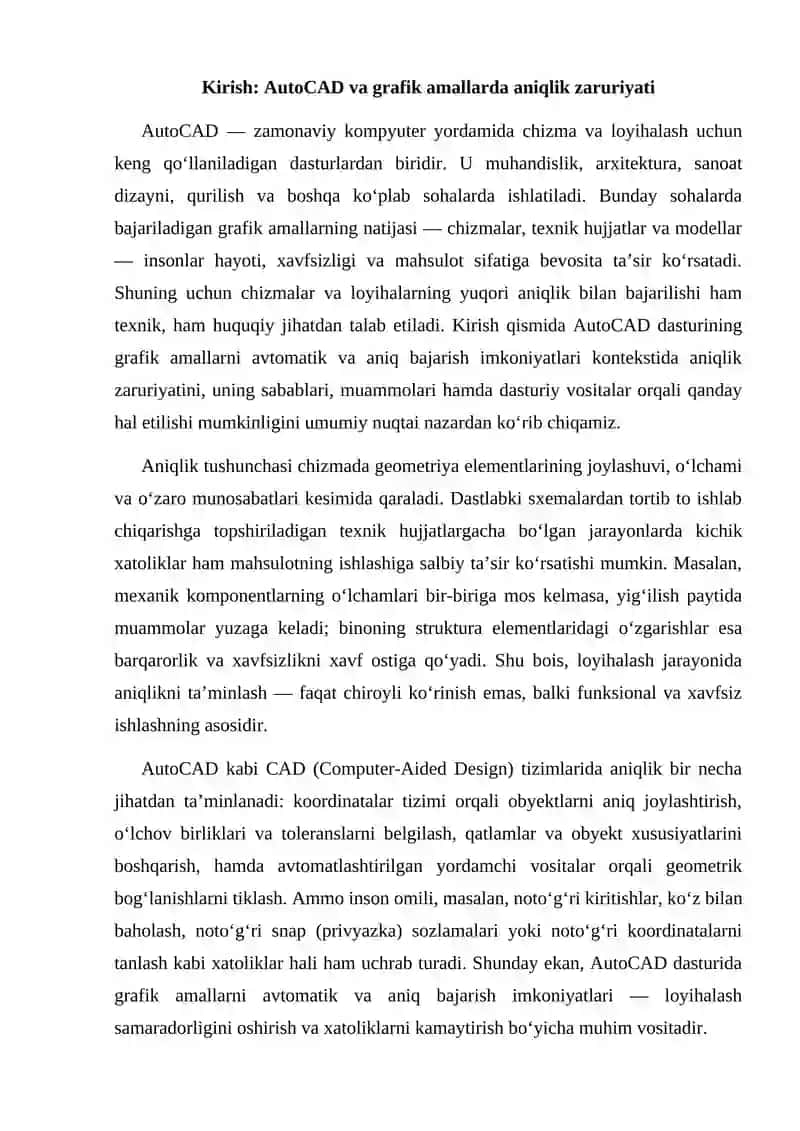 Obyektnaya privyazka paneli buyruqlari 2