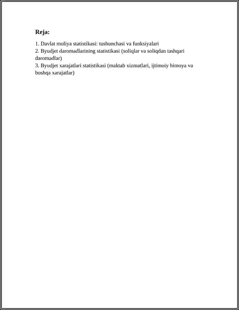 Davlat moliya statistikasi 2