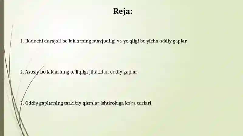 Oddiy Gaplarning Tarkibiy Qismlarining Istiroki Boyicha Turlari 2