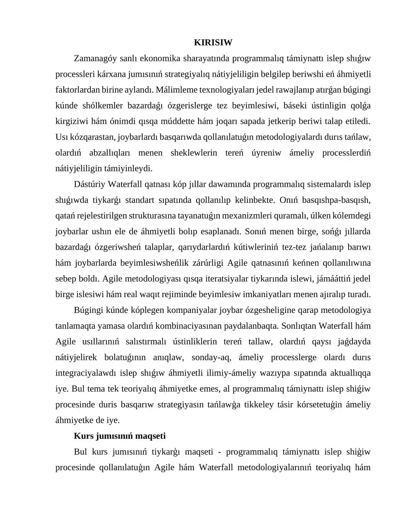 JOYBARLAWDA DÁSTÚRIY HÁM ZAMANAGÓY KÓZQARASLARDÍŃ TEORIYALÍQ TIYKARLARÍ 2