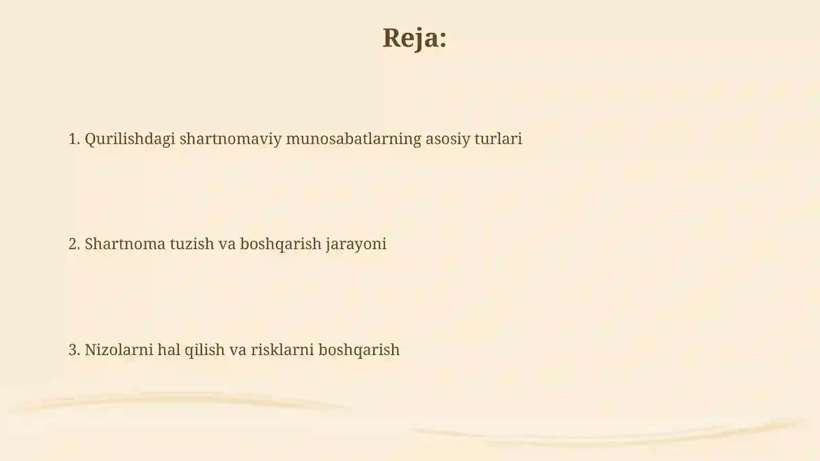 Qurilishdagi shartnomamunosabatlari 2