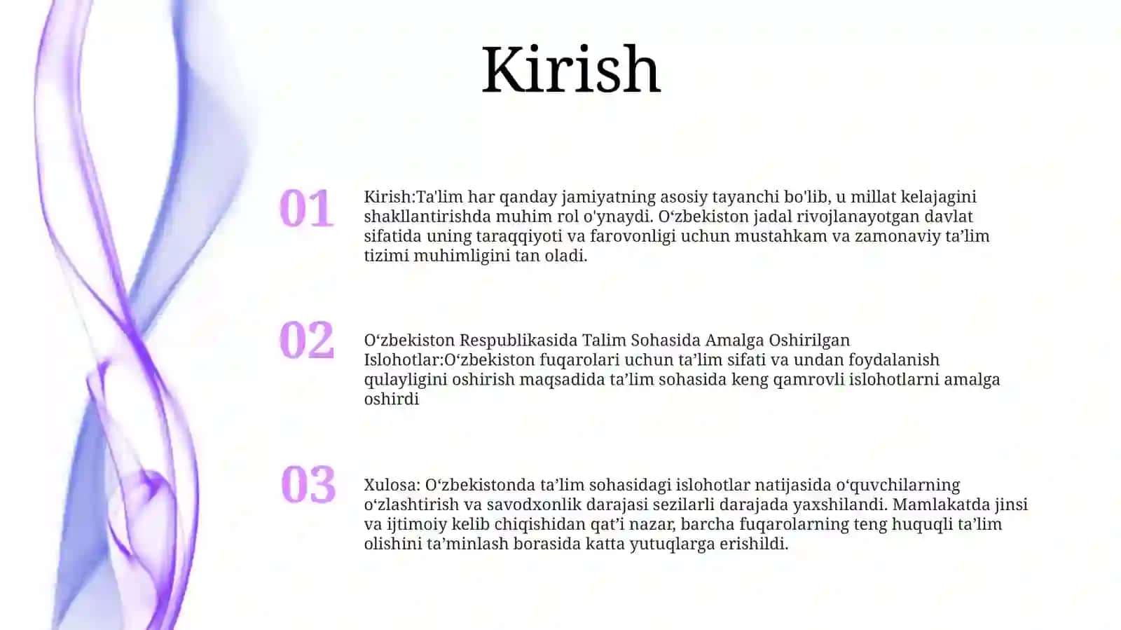 O’Zbekiston Respublikasida Talim Sohasida Amalga Oshirilgan Islohotlar 2