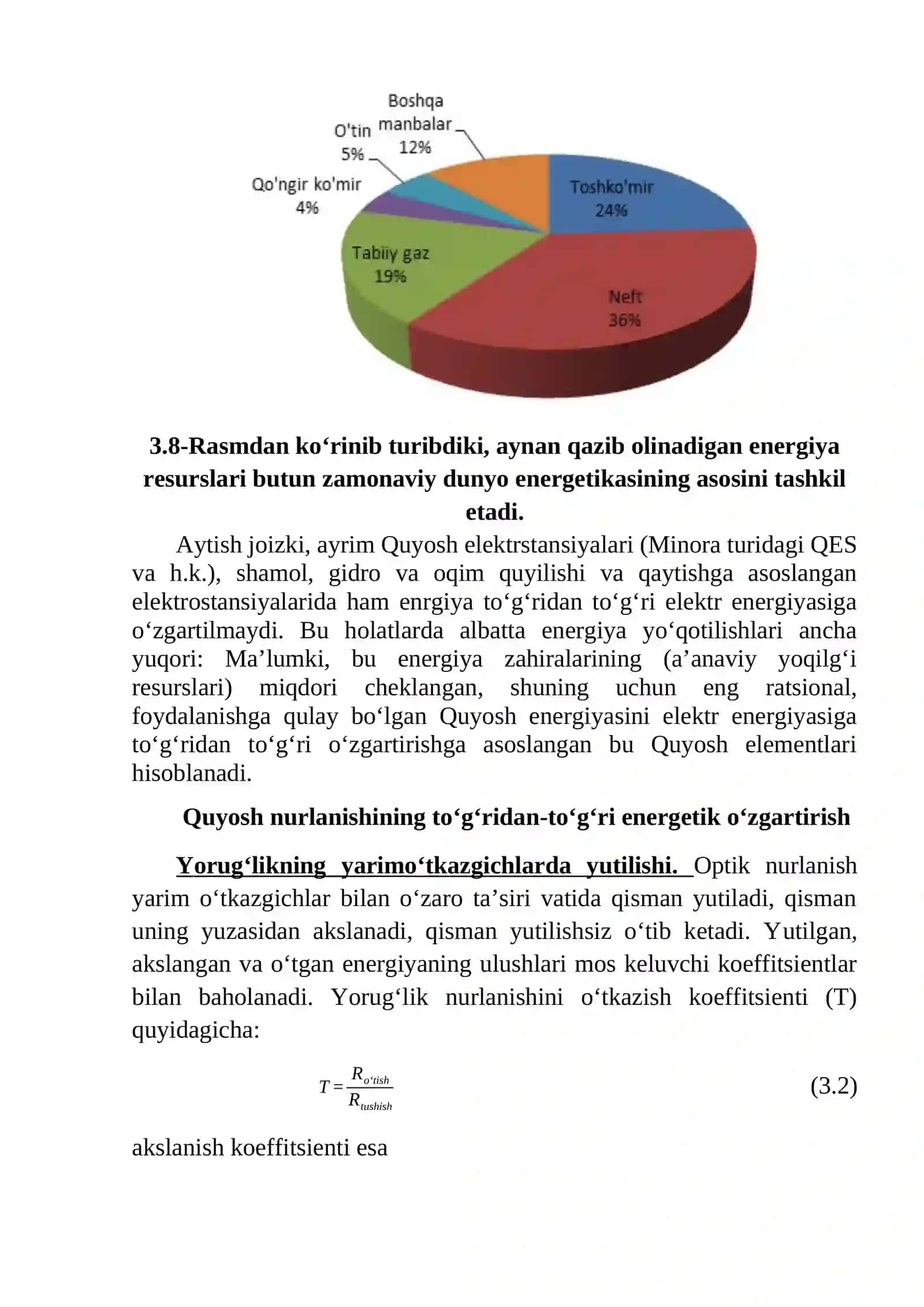Fotoenergetikaning nazariy jihatlari 2
