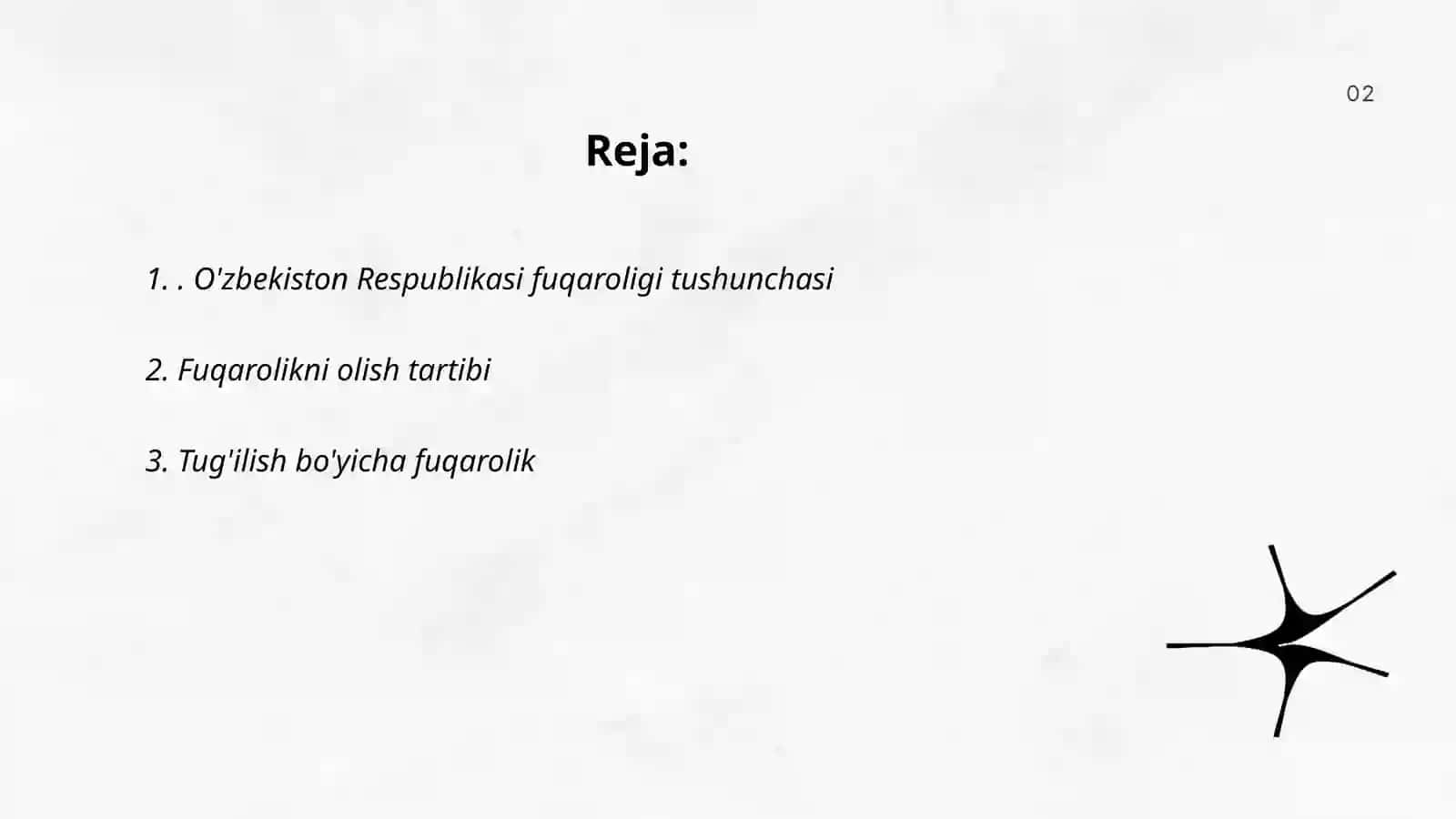 O'zbekiston Respublikasi fuqarolik to'g'risidagi qonunning 2