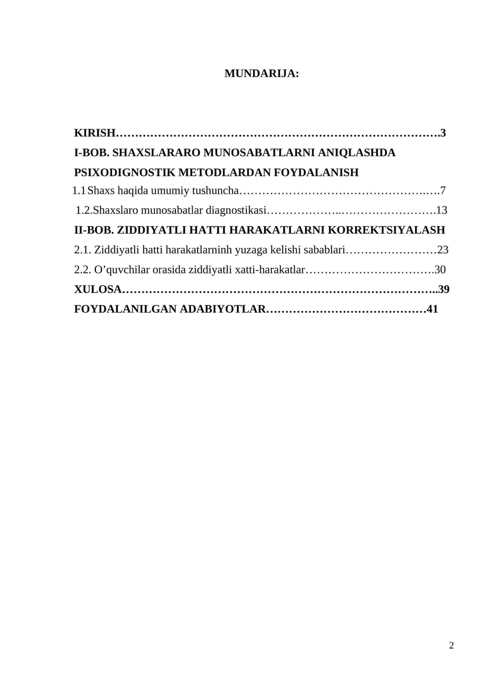 SHAXSLARARO MUNOSABATLARNI ANIQLASHDA PSIXODIGNOSTIK METODLARDAN FOYDALANISH 2