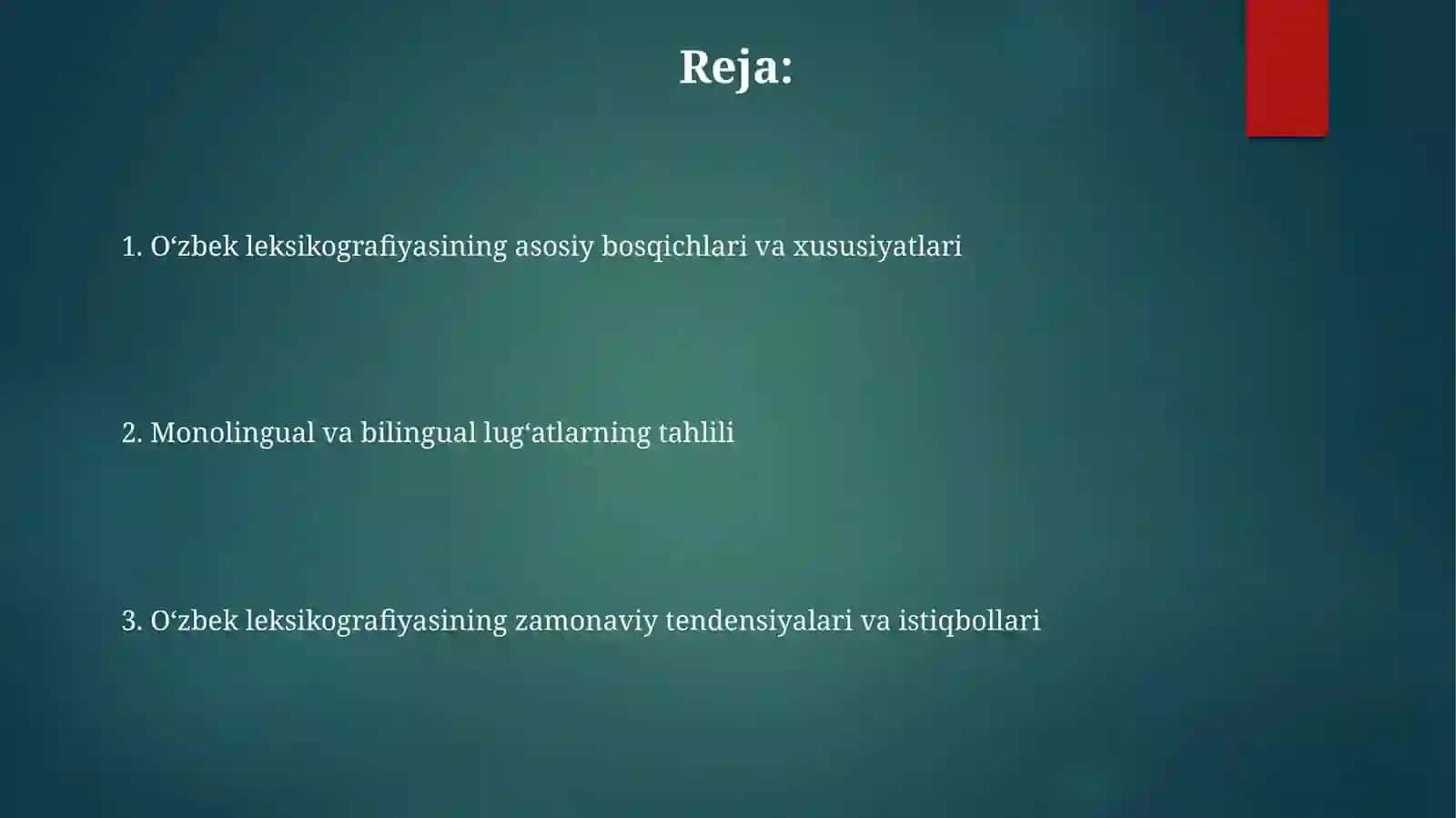 Oʻzbek leksikografiyasining asosiy bosqichlari va xususiyatlari 2