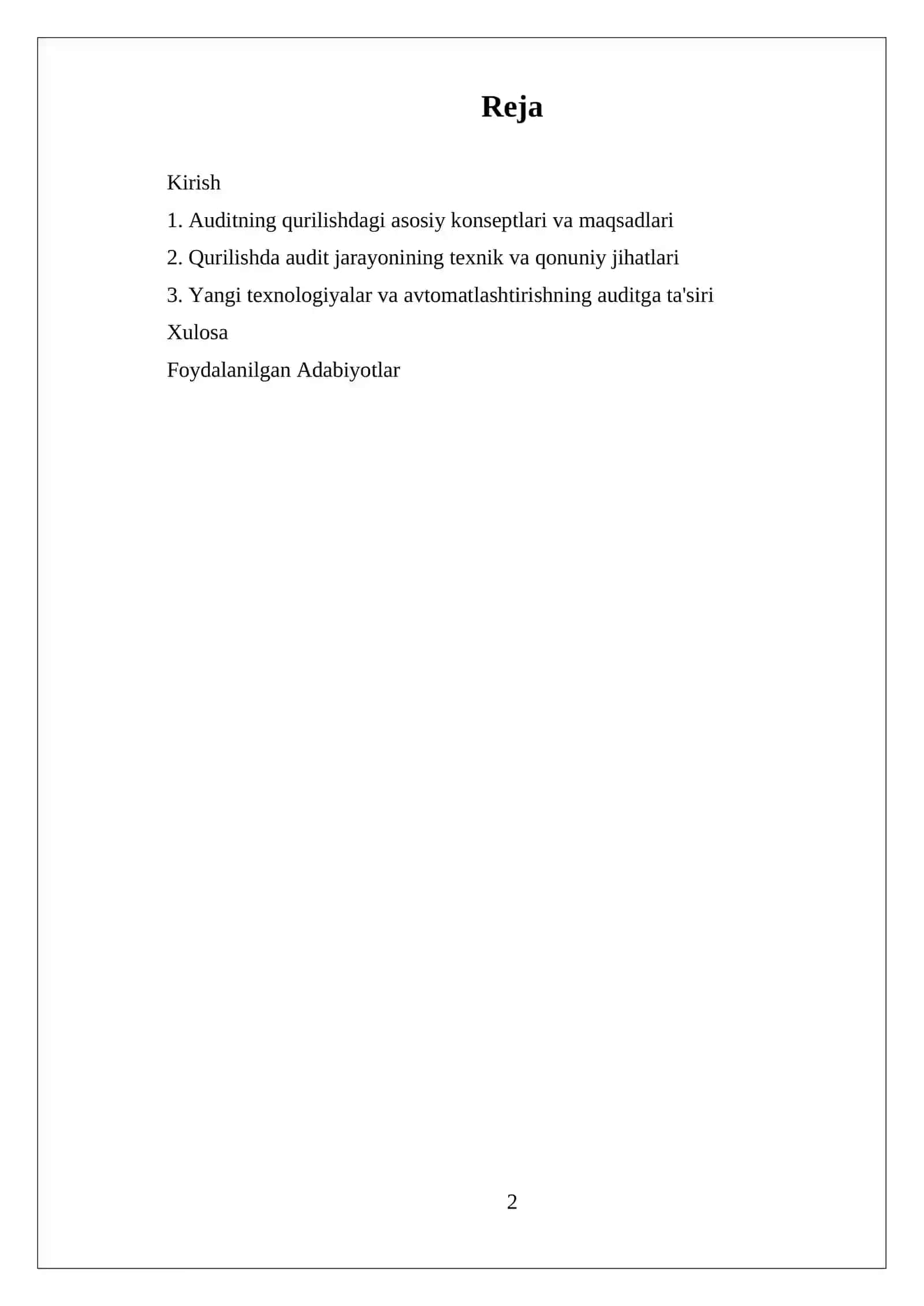 Qurilish Tashkilotlarida Auditning Hususiyatlari 2
