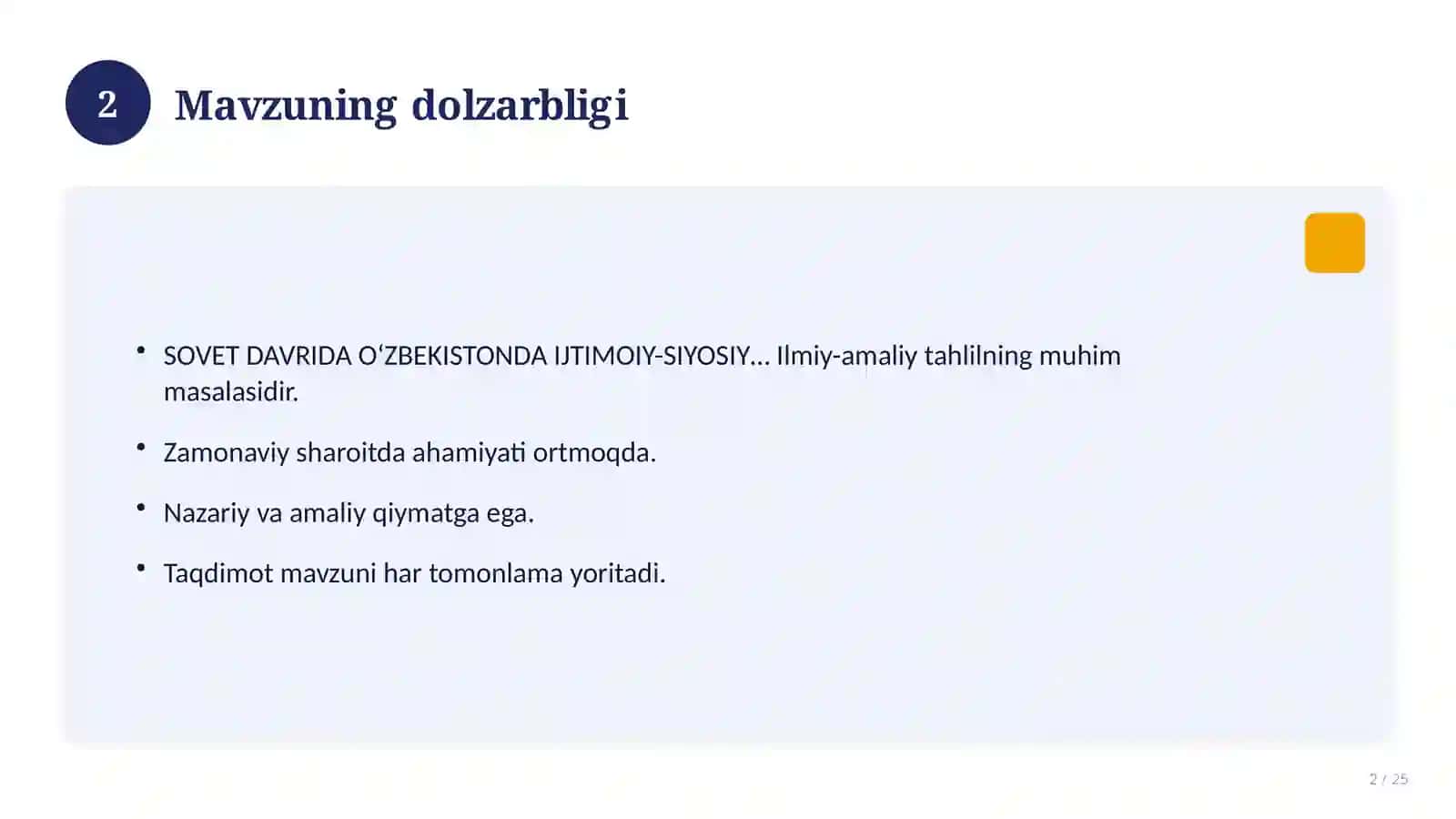 SOVET DAVRIDA O‘ZBEKISTONDA IJTIMOIY-SIYOSIY O‘ZGARISHLAR 2