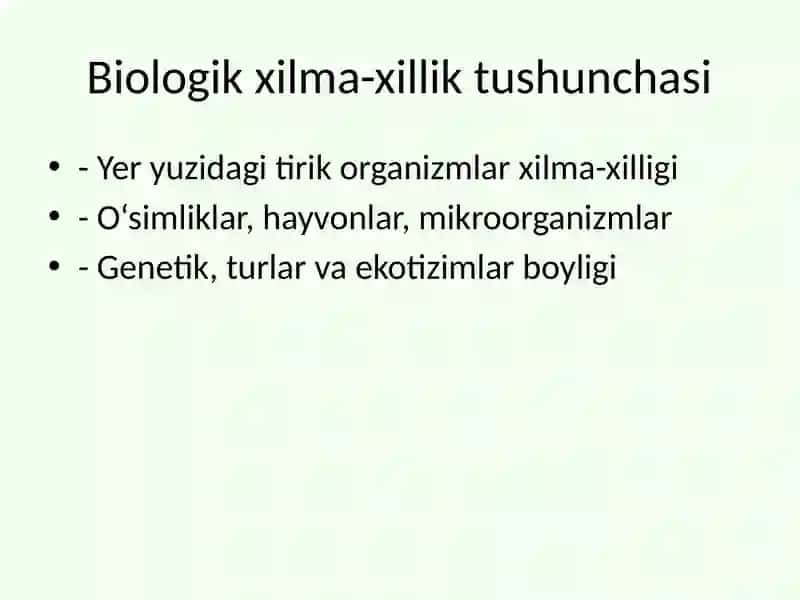 Biologik xilma-xillik 2