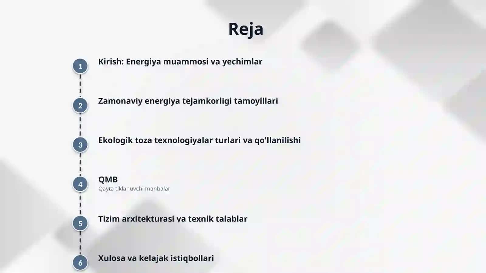 QMB energiya resure tejamkor va ekalogik toza texnalogiyalar 2
