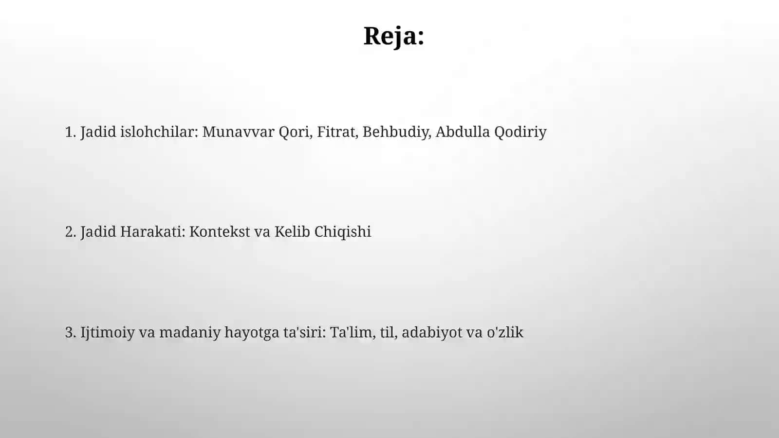 Jadidma'tifatparvarlariningòlkaijtimoiy-ma'naviyhayotidatutganòrni(MunavvarQori,Fitrat,Behbudiy,AbdullaQodiriy) 2