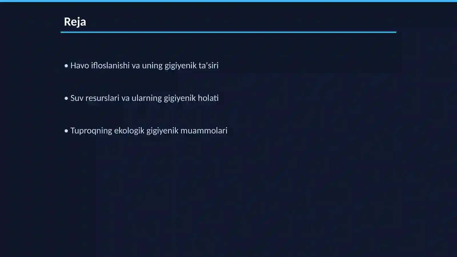 Havo, suv va tuproqning noqulay omillarini gigiyenik tartibga solishning umumiy yondashuvlari 2