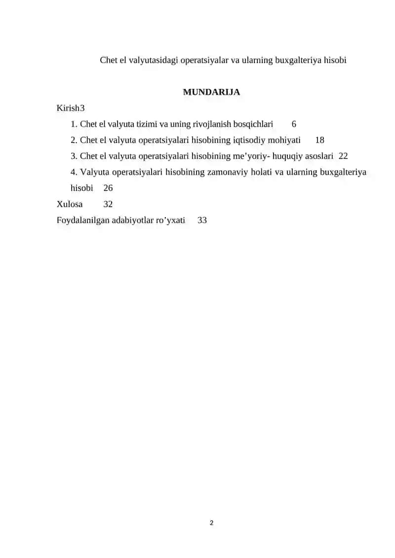 Chet el valyutasidagi operatsiyalar va ularning buxgalteriya hisobi 2