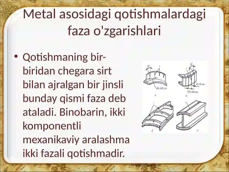 Metal asosidagi qotishmalardagi faza o'zgarishlari 2