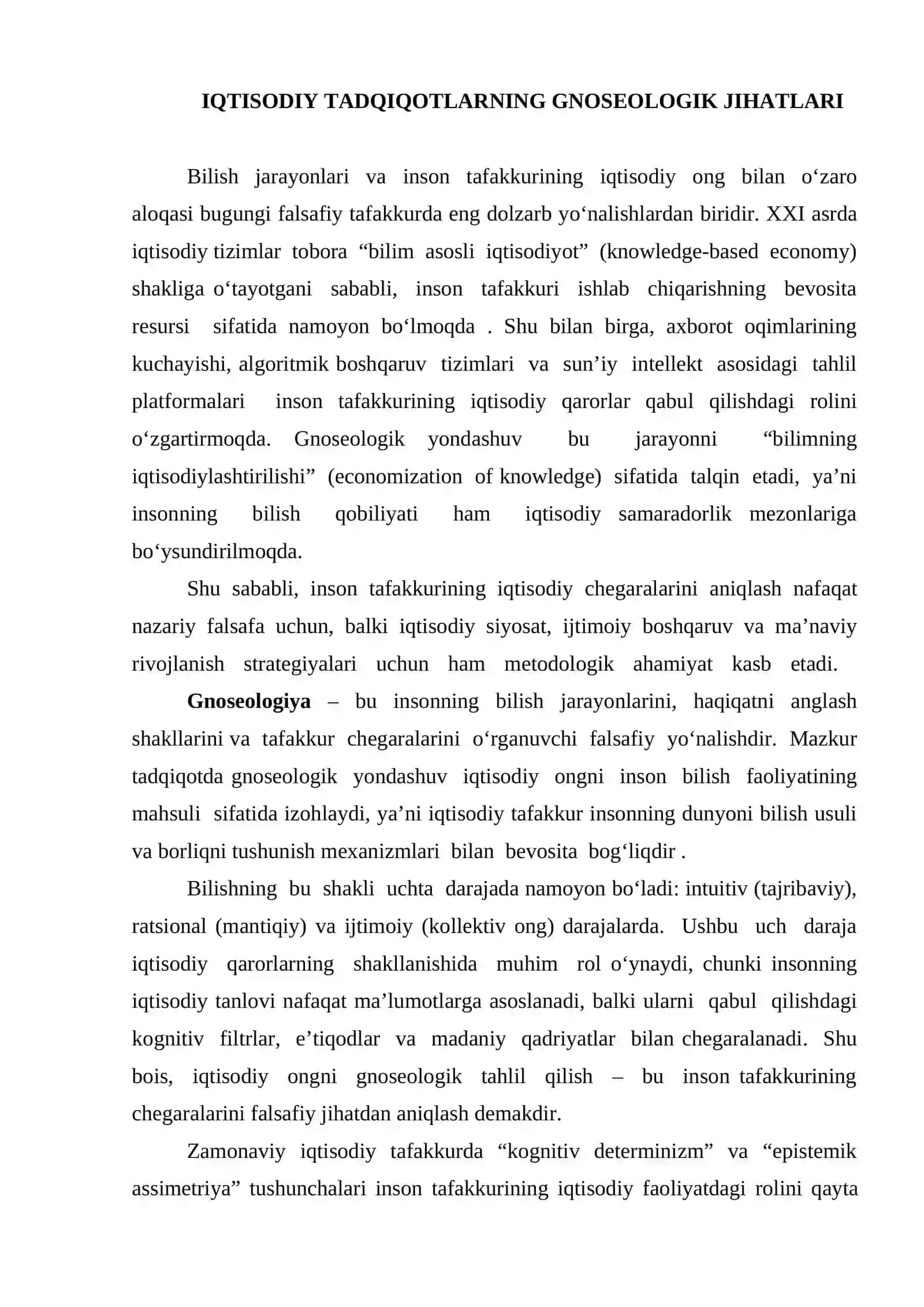 IQTISODIY TADQIQOTLARNING GNOSEOLOGIK JIHATLARI 2