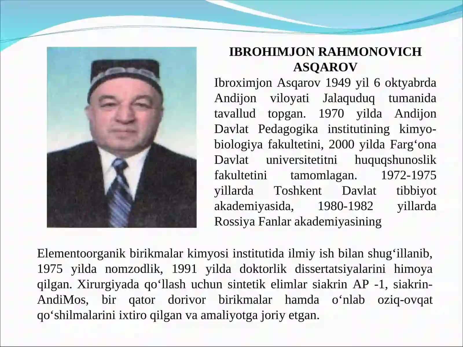 O'zbekiston kimyogar olimlari 2