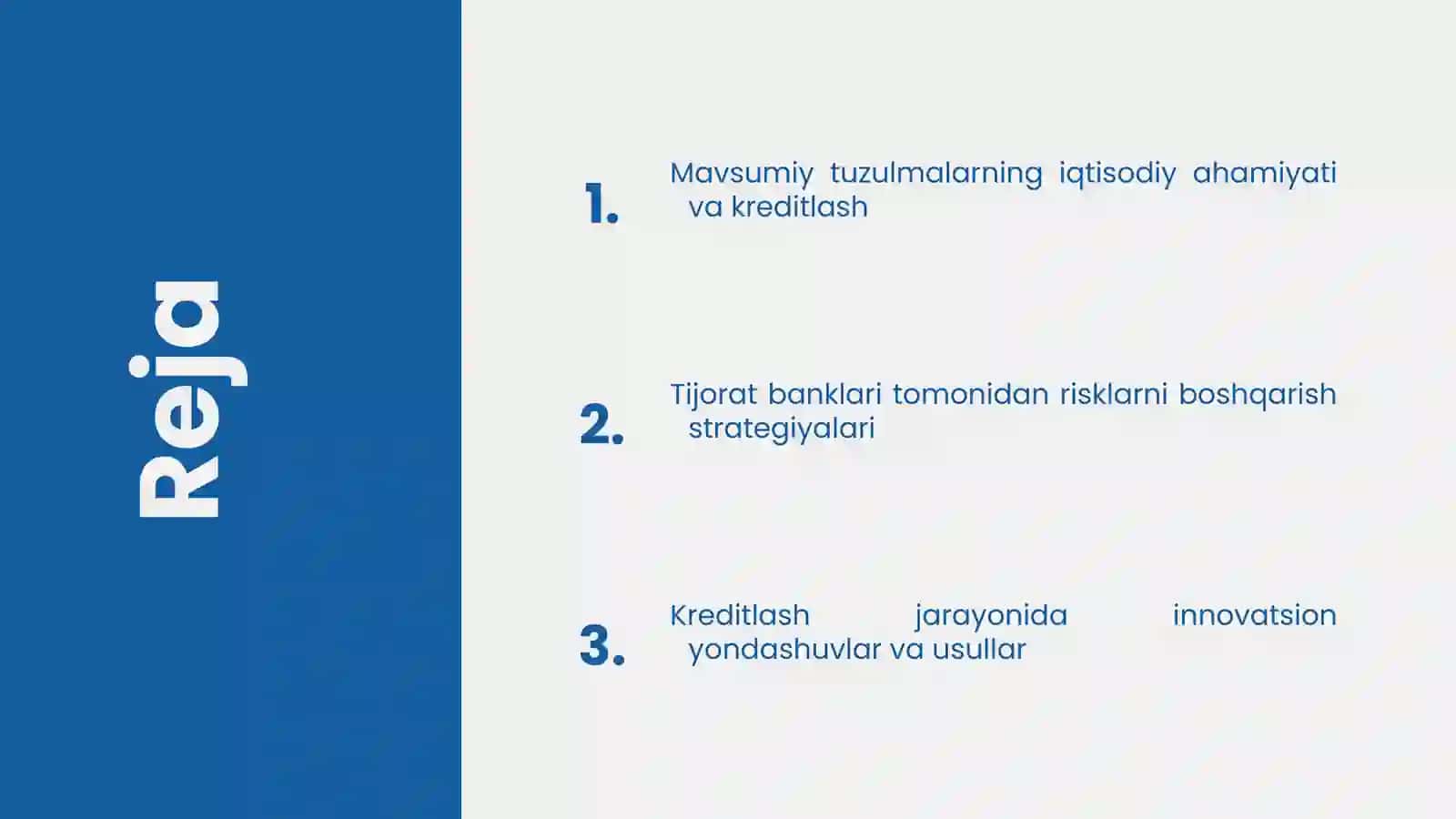 Tijorat banklari tomonidan mavsumiy tuzulmalarini kreditlash amaliyoti 2
