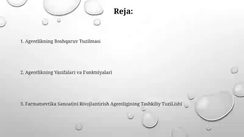 Farmatsevtika tarmogʻini rivojlantirish agentligining tarkibiy tuzilmasi 2