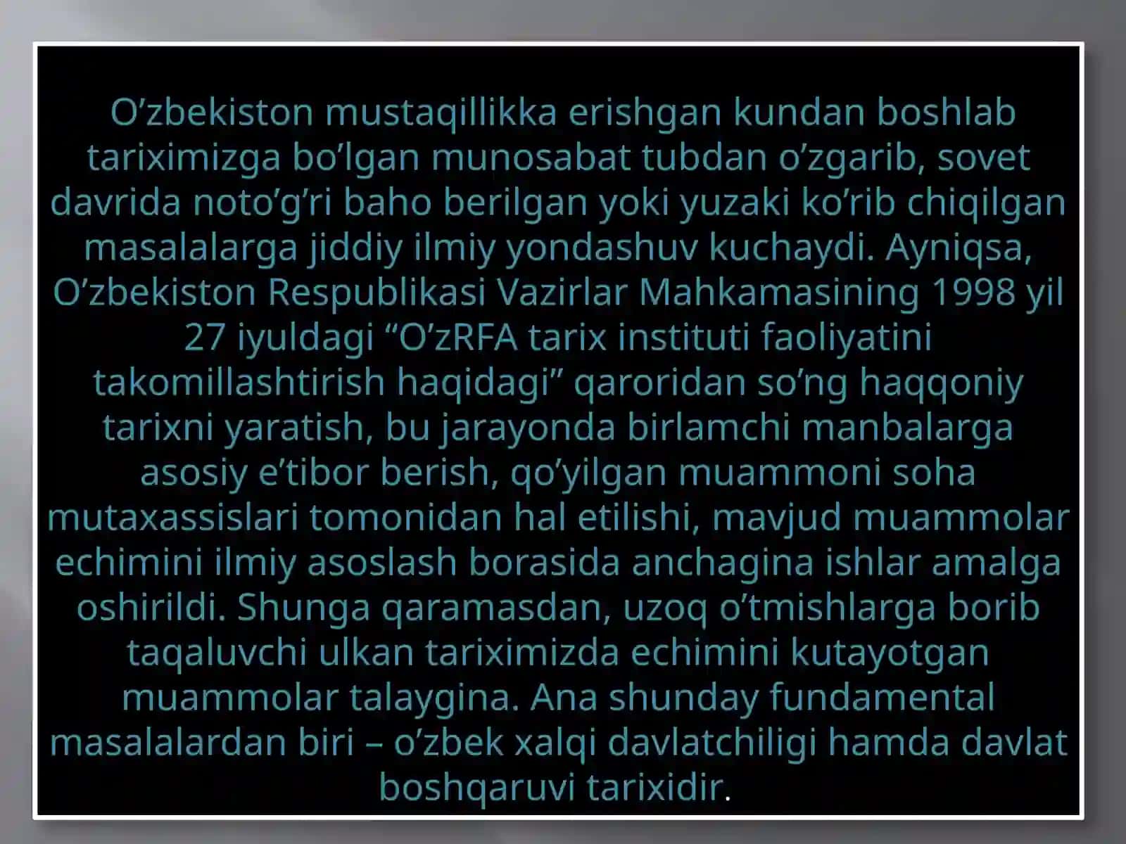 O’RTA OSIYO VA O’ZBEKISTONDA DAVLAT MUASSASALARI TARIXI FANINING PREDMETI, MAQSAD VA VAZIFALARI 2