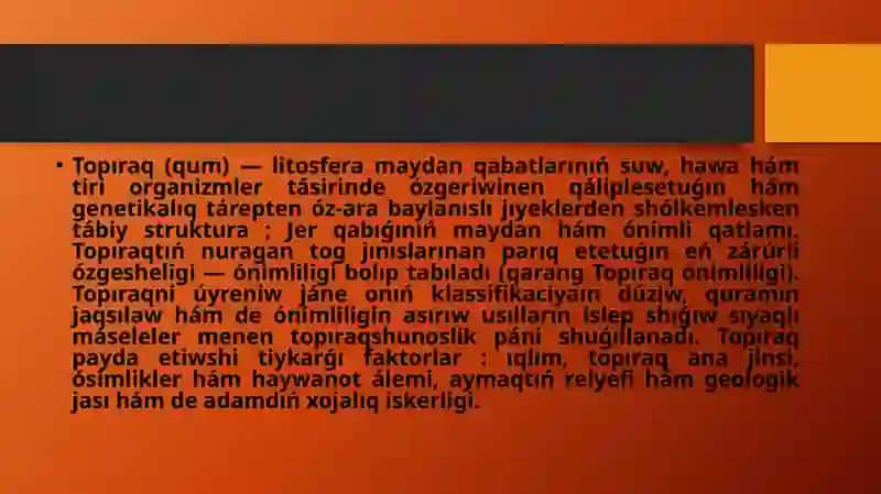 Topıraqni Sanitar-Gigienik Âhmiyeti 2