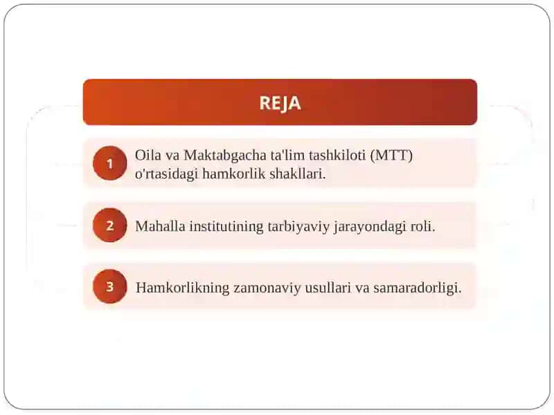 Oila va Maktabgacha ta'lim tashkiloti (MTT) o'rtasidagi hamkorlik shakllari 2