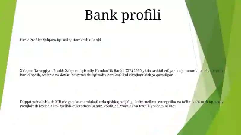 Xalqaro Iqtisodiy Hamkorlik Banki 2