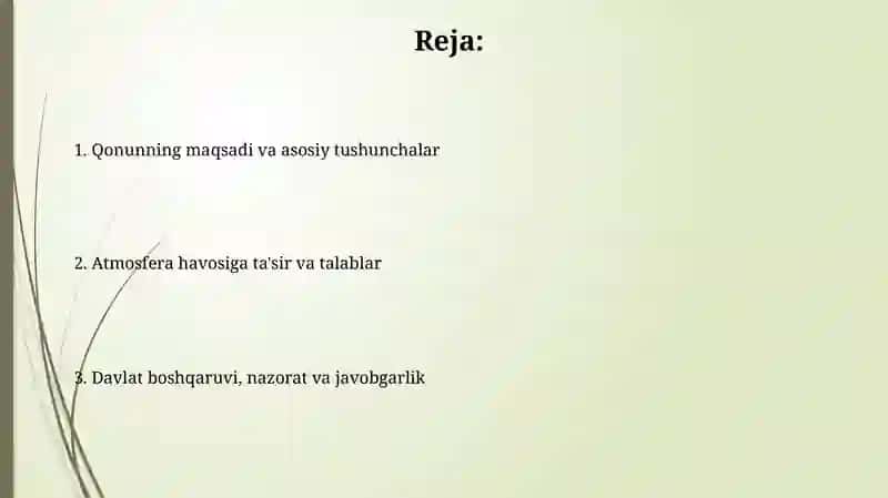 "Atmosfera havosini muhofaza qilish toʻgʻrisida"gi qonun 2