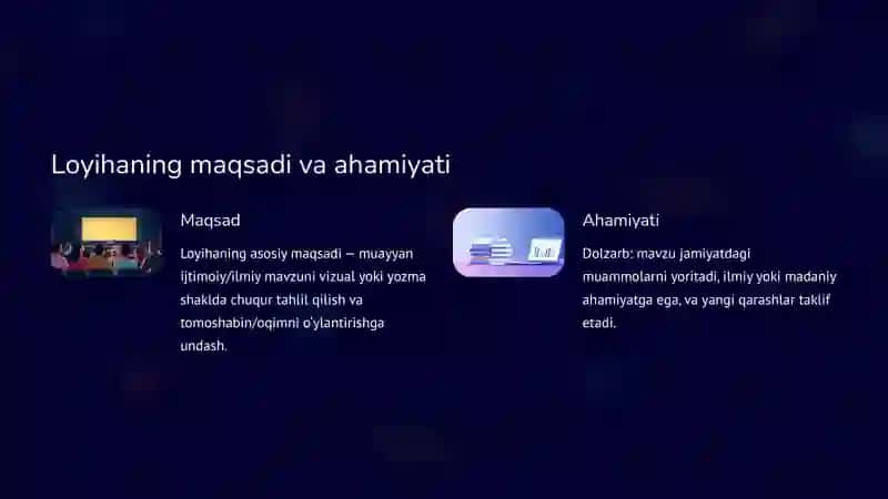 Yakuniy loyiha: Tugallangan ishni himoya qilish 2