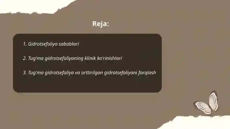 Tugma gidrotsefaliya qiyoslash tashxisi davolash taktikalari profilaktikasi 2