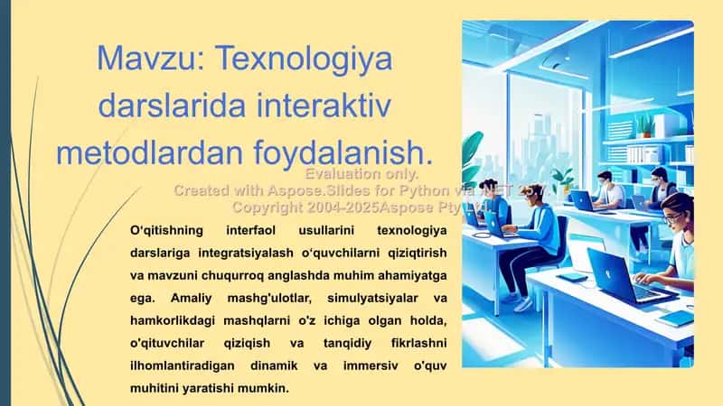 Texnologiya darslarida interaktiv metodlardan foydalanish 2