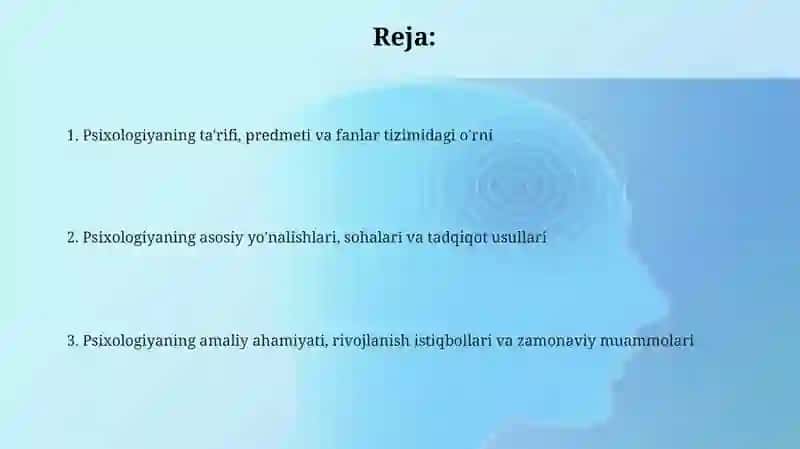 Psixologiyaning zamonaviy fanlar tizimida tutgan oʻrni 2