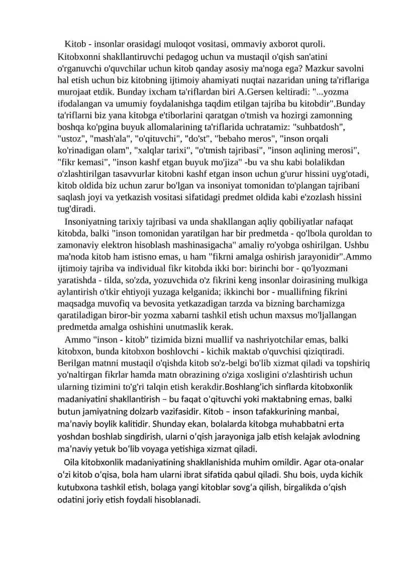 Kitobxonlik Madaniyatini Shakllantirish 2