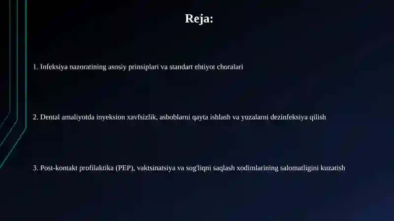 Stomatologik amaliyotda OIV infeksiyasi va virusli hepatitlarning oldini olish choralar 2