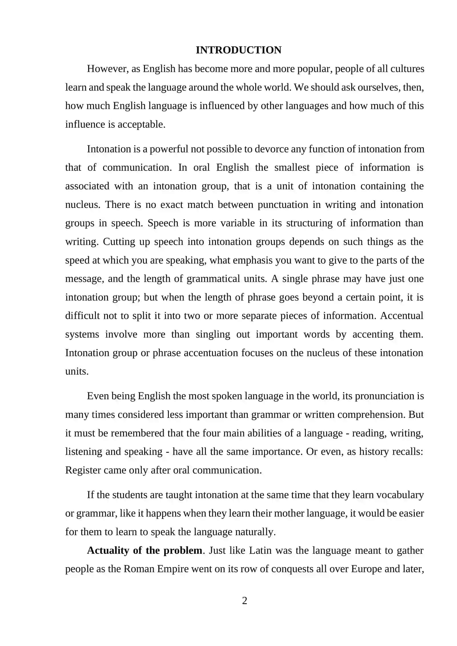 WAYS OF SOLUTION OF PROBLEMS BELONGING TO INTONATION AND READING SPEED SKILLS 2