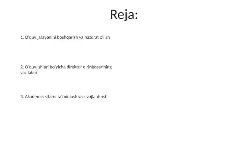 Maktabning o‘quv ishlari bo‘yicha direktor o‘rinbosarining vazifalari 2