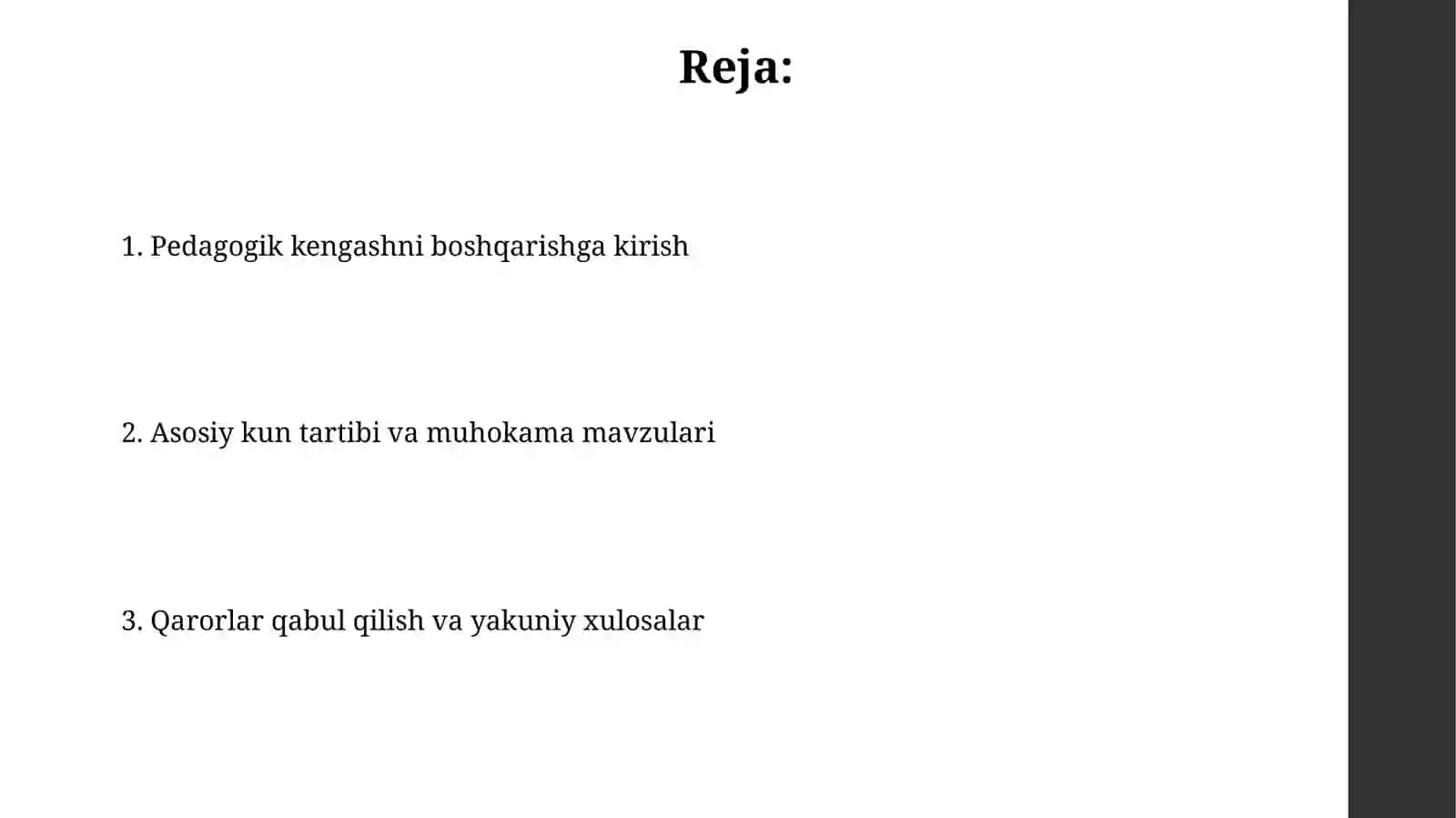 Pedagogik kengashni o'tkazishga rahbarlik qilish 2