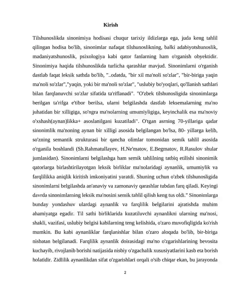 O‘zbek tilshunosligida sinonimiya hodisasining o'rganilishi 2