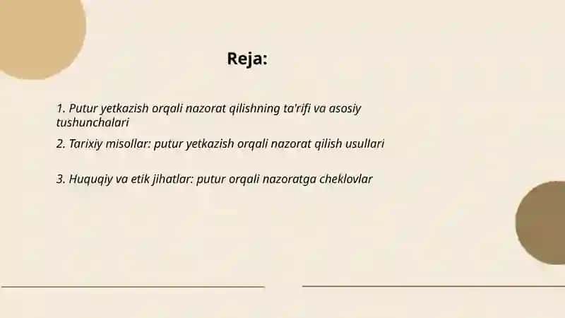 Putur yetkazish orqali nazorat qilish 2
