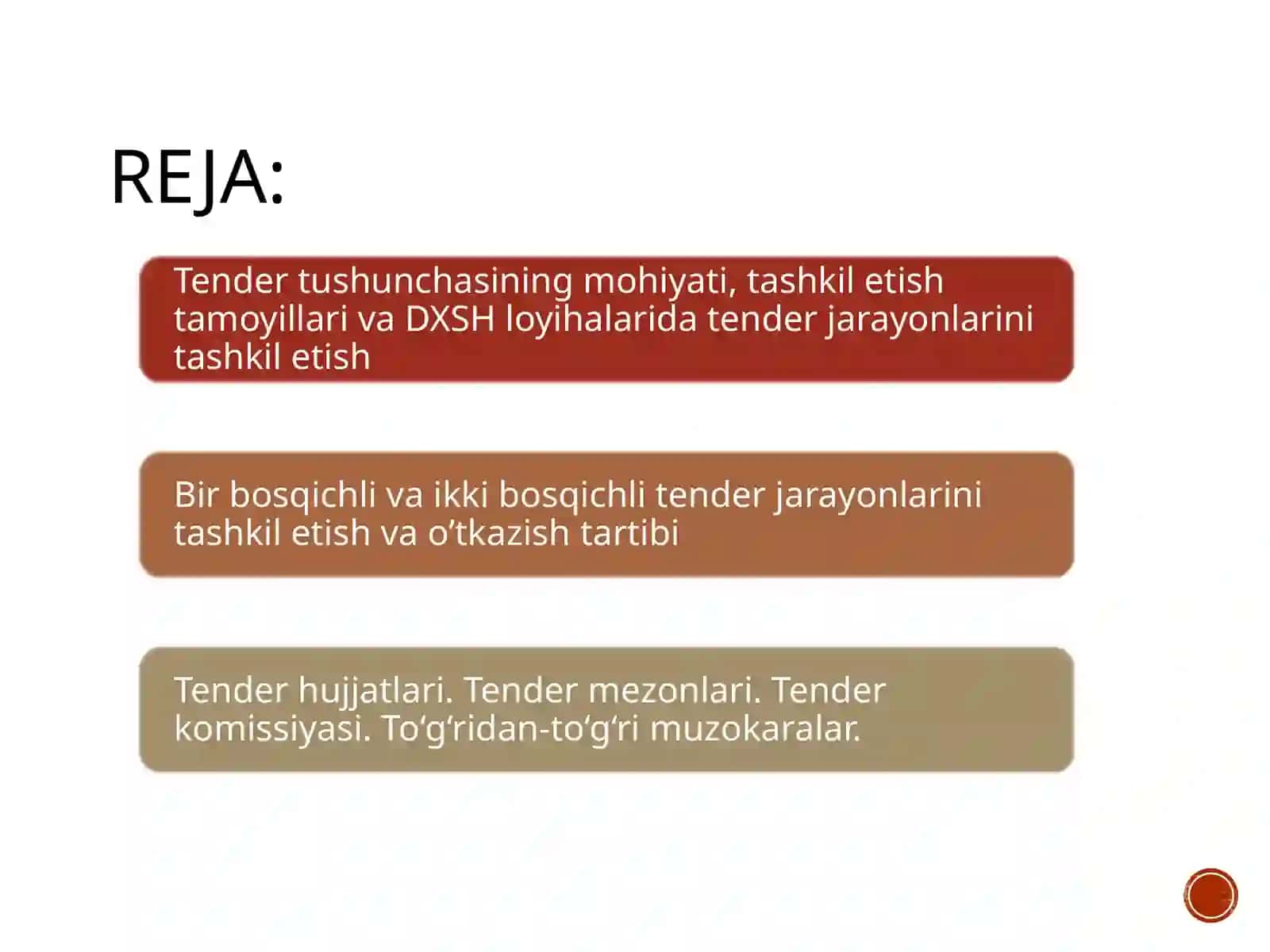 Davlat xususiy sherikligidagi loyihalarida tender jarayonlarini tashkil etish 2