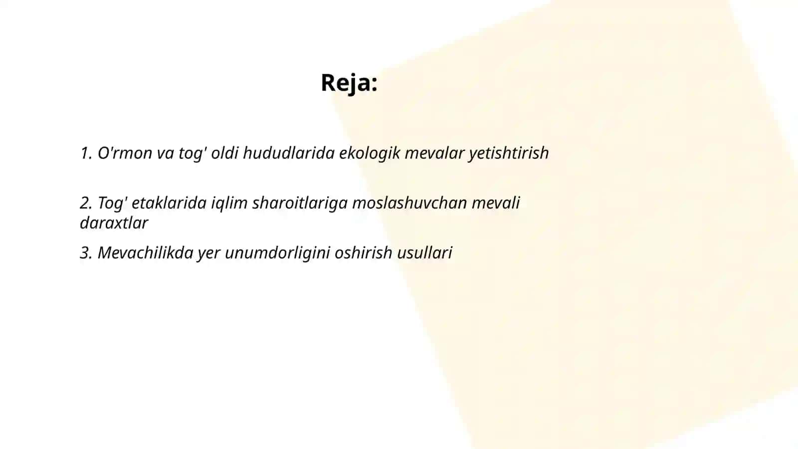 Mevachilik va sabzovotchilik 2