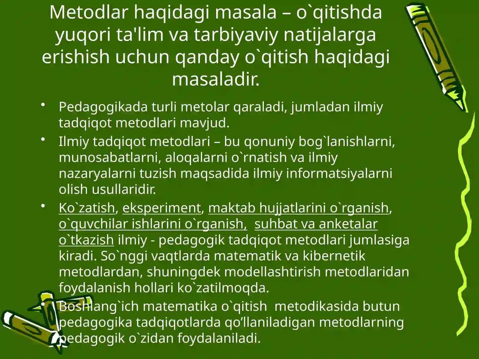 Mеtodika fanida foydalaniladigan tadqiqot mеtodlari 2