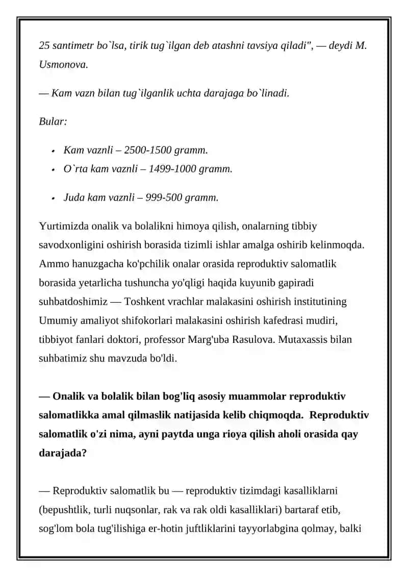 KAM TANA VAZNI BILAN TUG'ILGAN CHAQALOQLAR 2