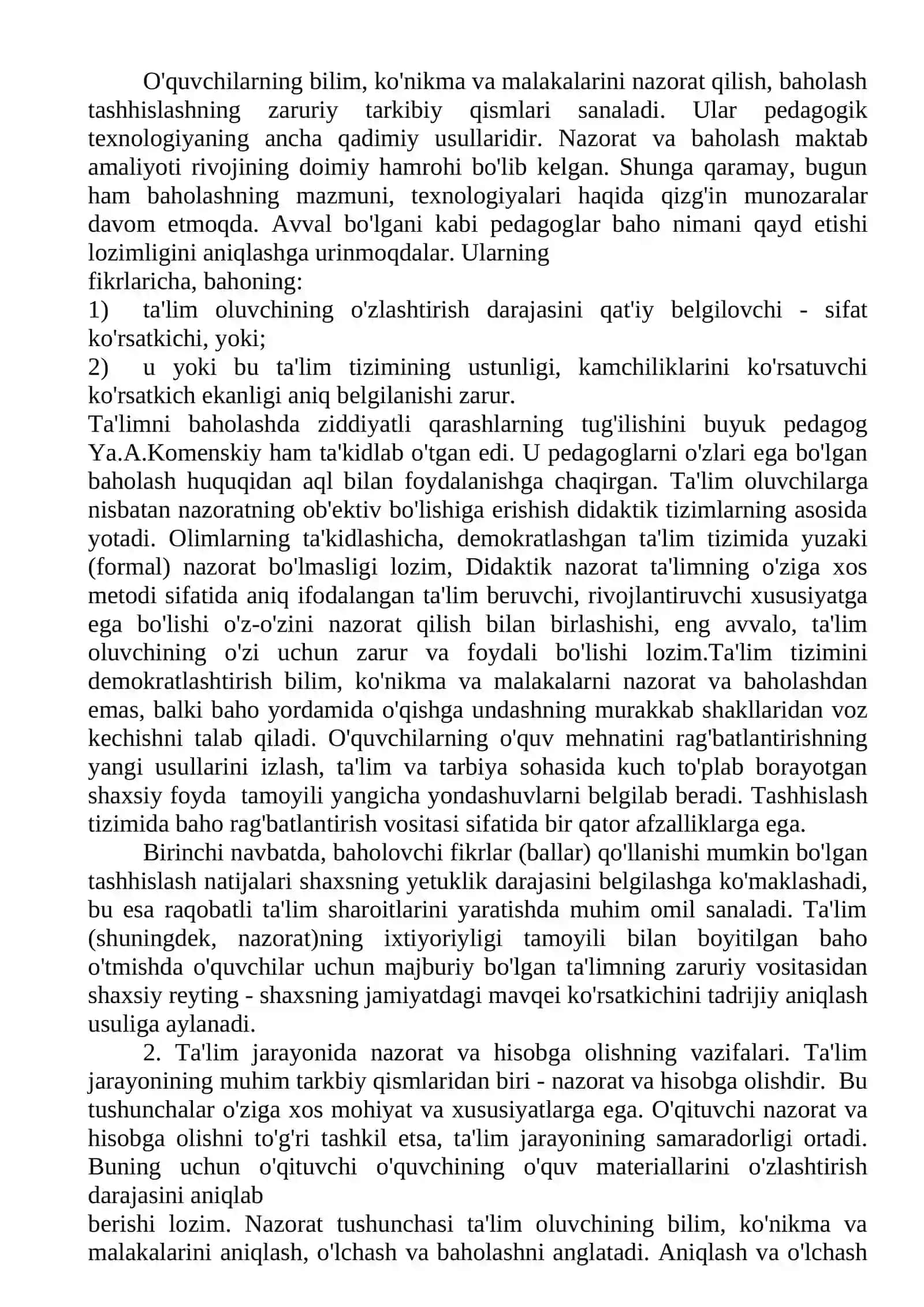 O'quvchilarning bilim, ko'nikma va malakalarini tashxis etish 2