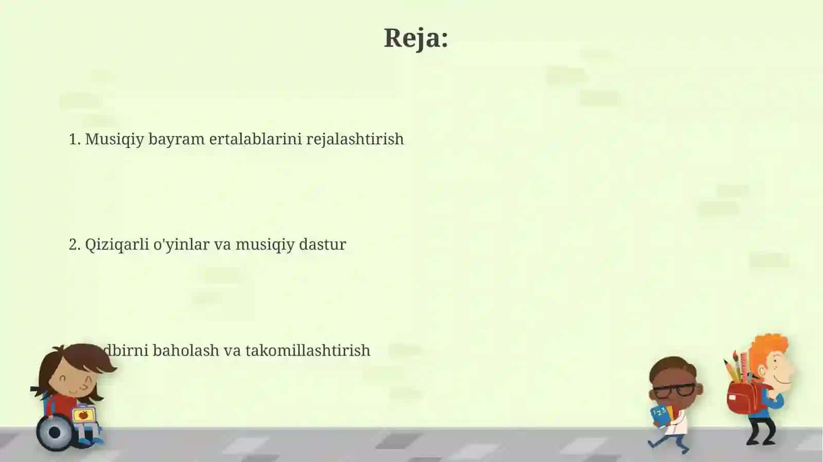 Musiqiy bayram ertaliklari va koʻngilochar òyinlar 2