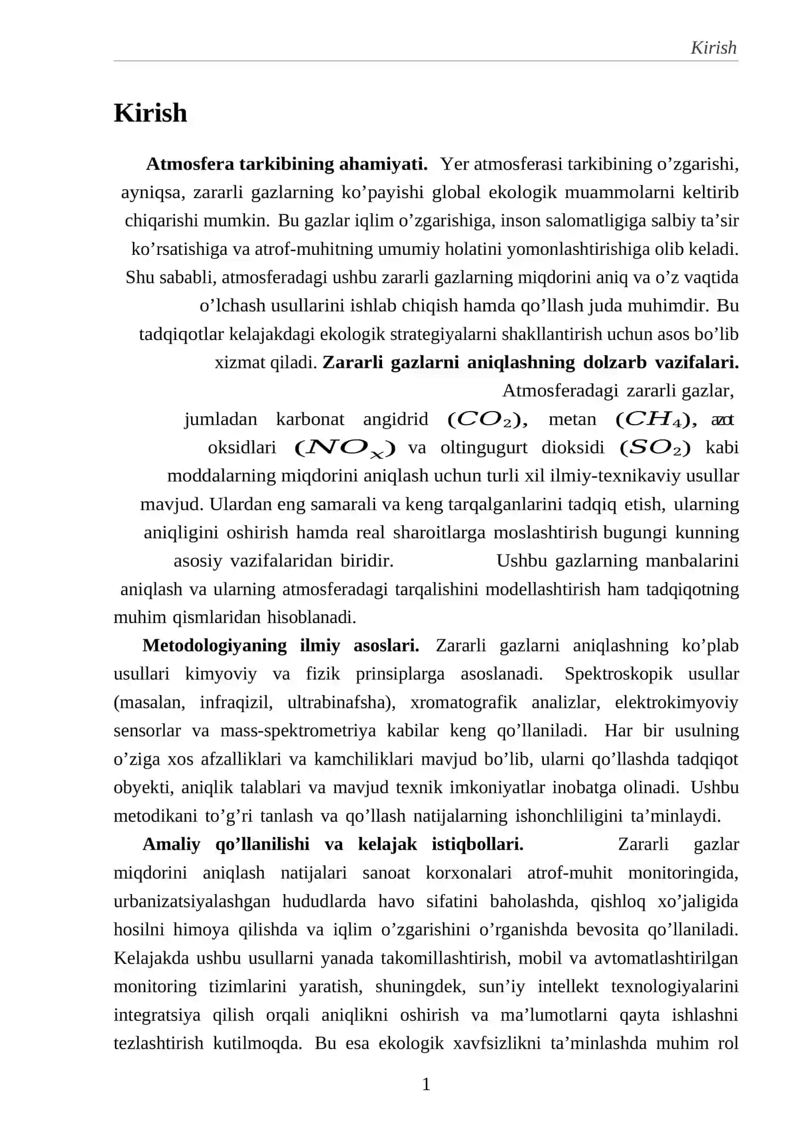 Zararli gazlar monitoringi va ularning atrof-muhitga ta’siri 2