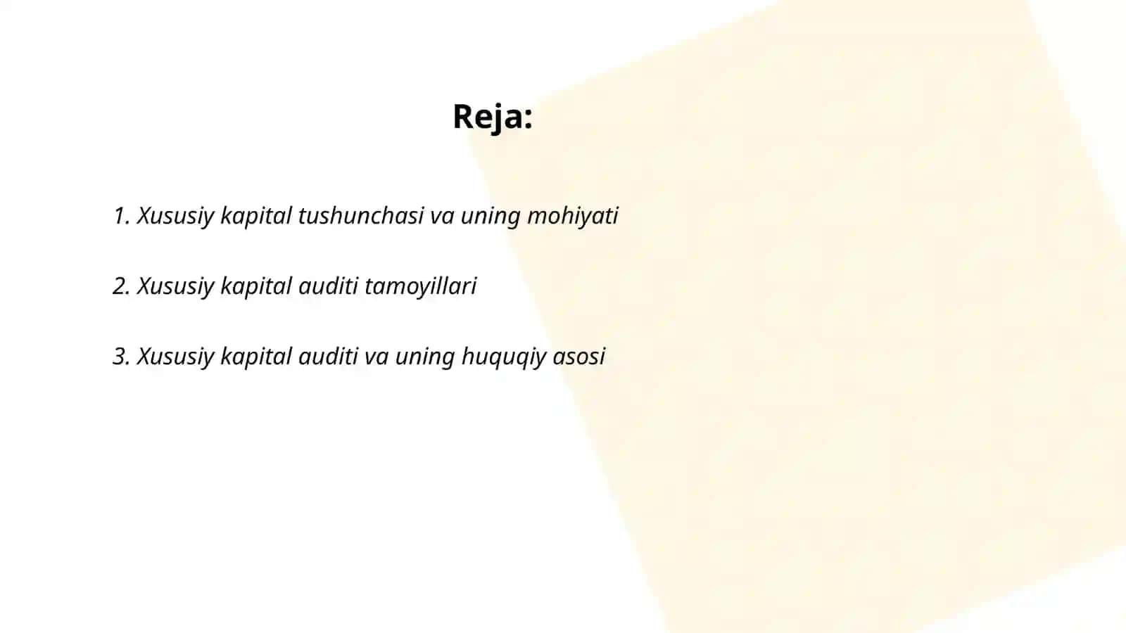 Xususiy kapital auditi 2