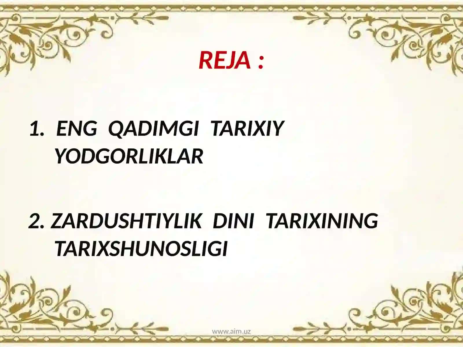 O`RTA OSIYO XALQLARINING QADIMGI TARIXI TARIXSHUNOSLIGI 2